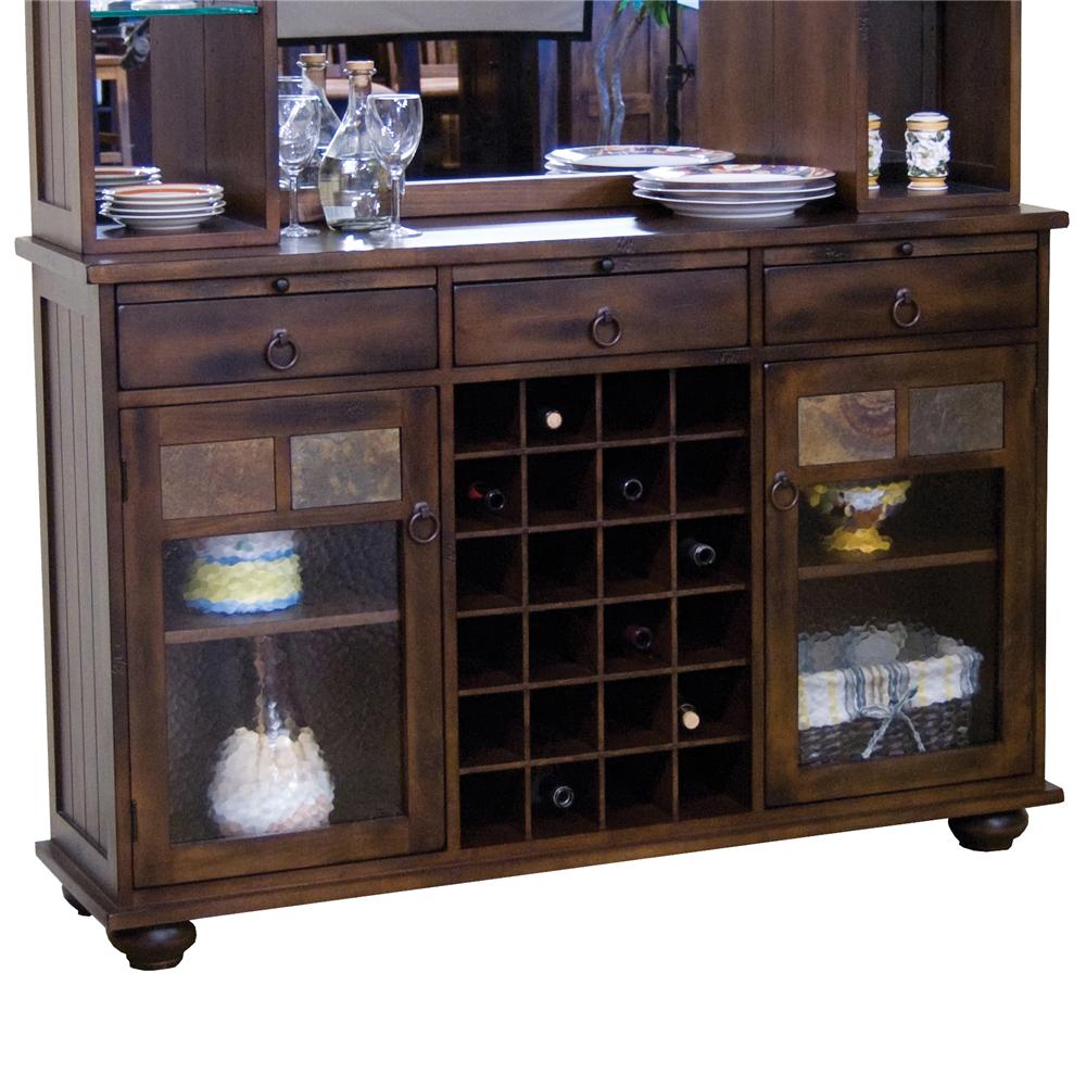 Sunny Designs Santa Fe Traditional 2 Door Sideboard With Wine Rack